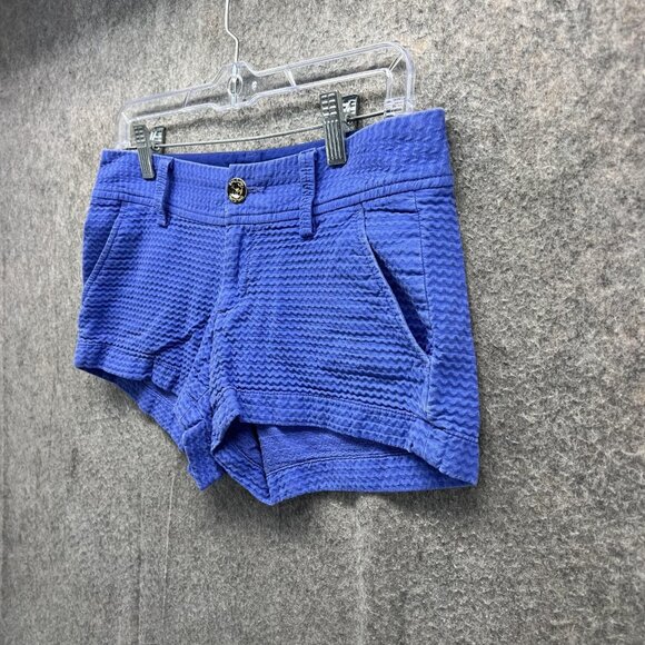Lilly Pulitzer Shorts Womens 0 Blue Walsh Short Textured Cotton Seersucker - Picture 5 of 14